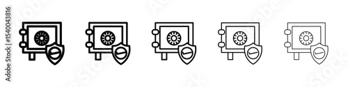 Safe vault box icon isolated vector on white background set
