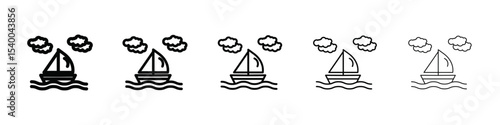 Sailboat icon isolated vector on white background set