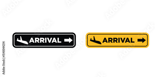 Airport arrival sign
