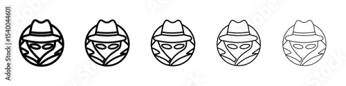 Secret agent icon isolated vector on white background set