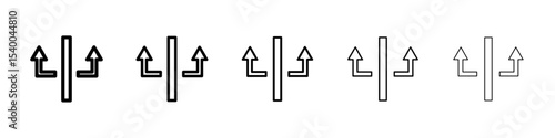 Free Download Separating arrow in two part icon isolated vector on white background set - GFXLoad