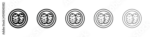 shaobing icon isolated vector on white background set