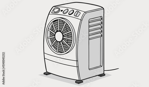 Isolated image of a room air cooler a home climate control technology       