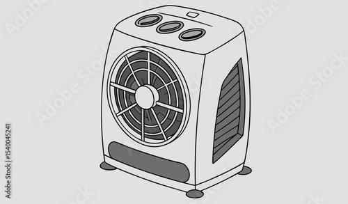 Isolated image of a room air cooler a home climate control technology       