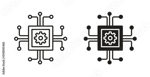 AI chip icon Logos. Flat Vector Icon Design Template
