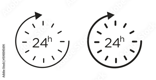24 Hrs icon Logos. Flat Vector Icon Design Template