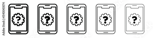 Smartphone Help and Support icon isolated vector on white background set