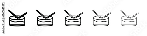 Snare Drum icon isolated vector on white background set