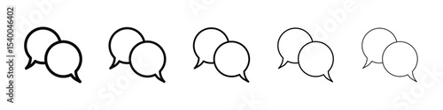 Speech Bubble icon isolated vector on white background set
