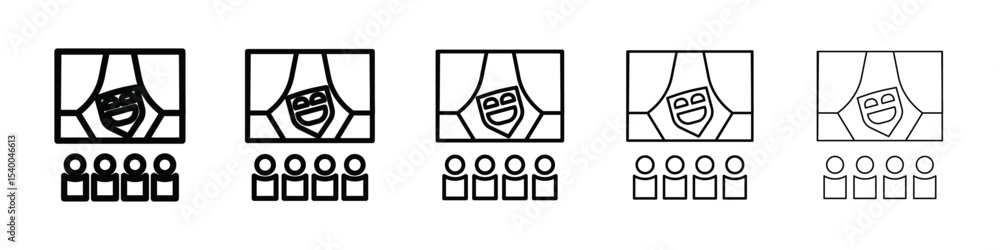 Stand up and theater show icon isolated vector on white background set Stand up and theater show icon isolated vector on white background set