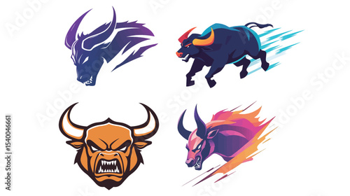 Wallpaper Mural Animated Angry Bull Wordmark with Motion Blur Effect – Dynamic Logo Design Torontodigital.ca