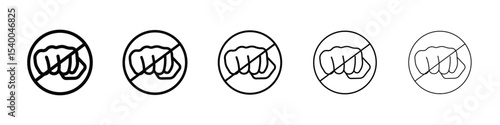 Stop violence icon isolated vector on white background set