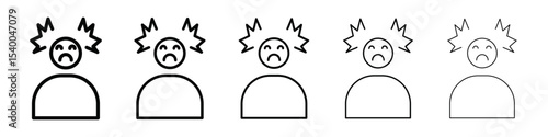 Stress icon isolated vector on white background set
