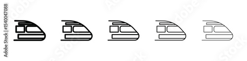 Subway high speed train icon isolated vector on white background set