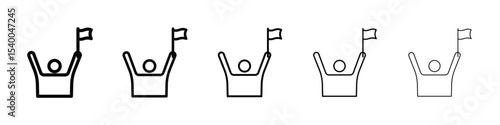 Surrender, capitulate, give up icon isolated vector on white background set