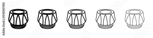 Tabla icon isolated vector on white background set