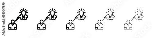 Thinking icon isolated vector on white background set