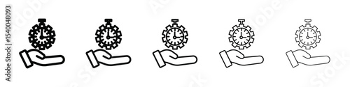 Time management icon isolated vector on white background set