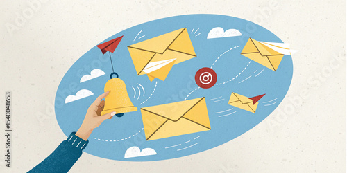 Creative Concept Depicting a Hand Holding a Yellow Envelope Representing Important Correspondence