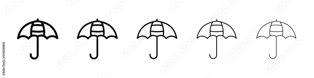 Umbrella icon isolated vector on white background set Umbrella icon isolated vector on white background set