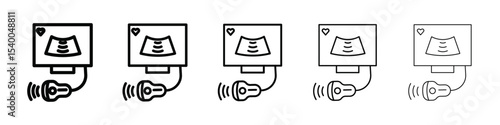 Ultrasonography icon isolated vector on white background set