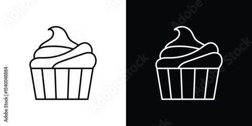 Cupcake icon concept. vector set. Eps10