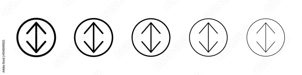 Up and down arrows icon isolated vector on white background set Up and down arrows icon isolated vector on white background set