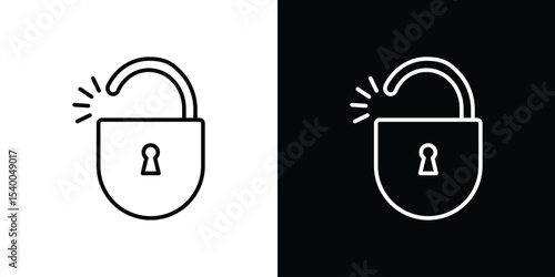 Unlock icon Design Template vector set for graphic work