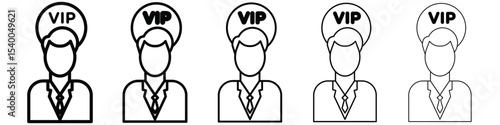 vip person icon isolated vector on white background set