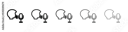 voice recognition icon isolated vector on white background set