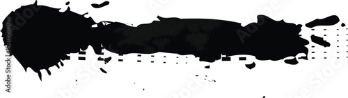 Black dirty brush stroke ink texture element concept
