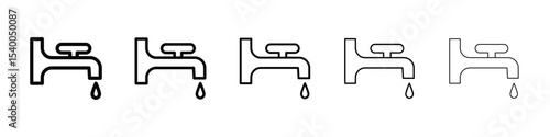 Water tap icon isolated vector on white background set