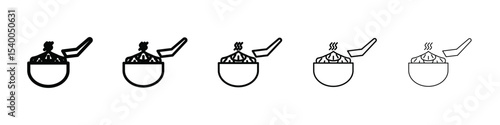 wonton icon isolated vector on white background set