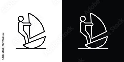 Windsurf icon Design Template vector set for graphic work