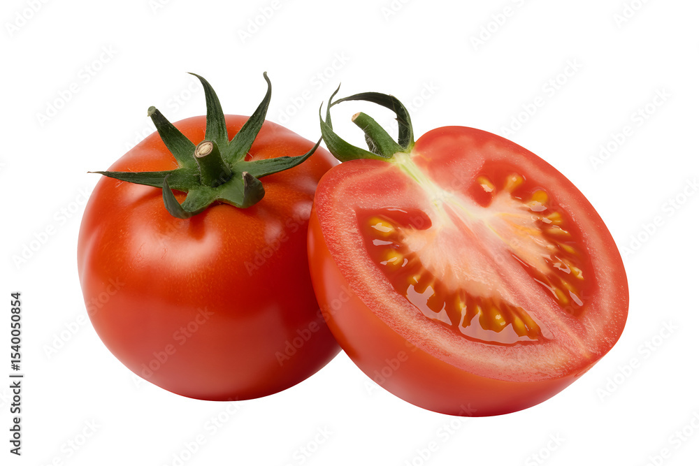 Fresh Tomatoes: Whole and Half-Cut Fresh Tomatoes: Whole and Half-Cut