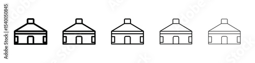 yurt icon isolated vector on white background set
