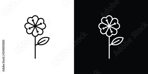 Wild rose icon Design Template vector set for graphic work