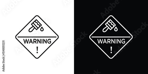 Wet paint signs Design Template vector set for graphic work