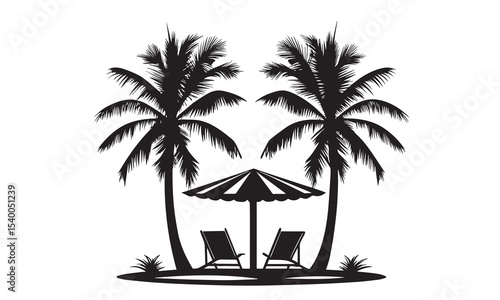 tropical beach retro poster palm trees mountains sunset vector