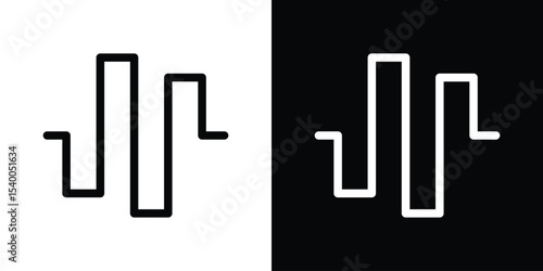 Wave square icon Design Template vector set for graphic work