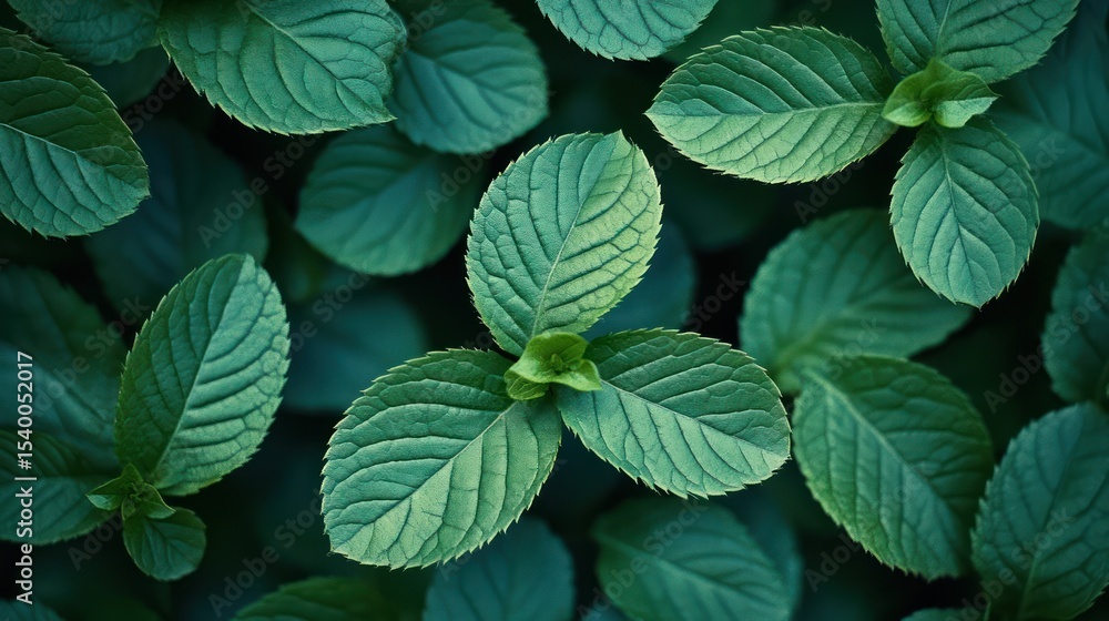 Aromatic Symphony of Spearmint: Verdant Texture of Lush Mint Leaves Display Aromatic Symphony of Spearmint: Verdant Texture of Lush Mint Leaves Display