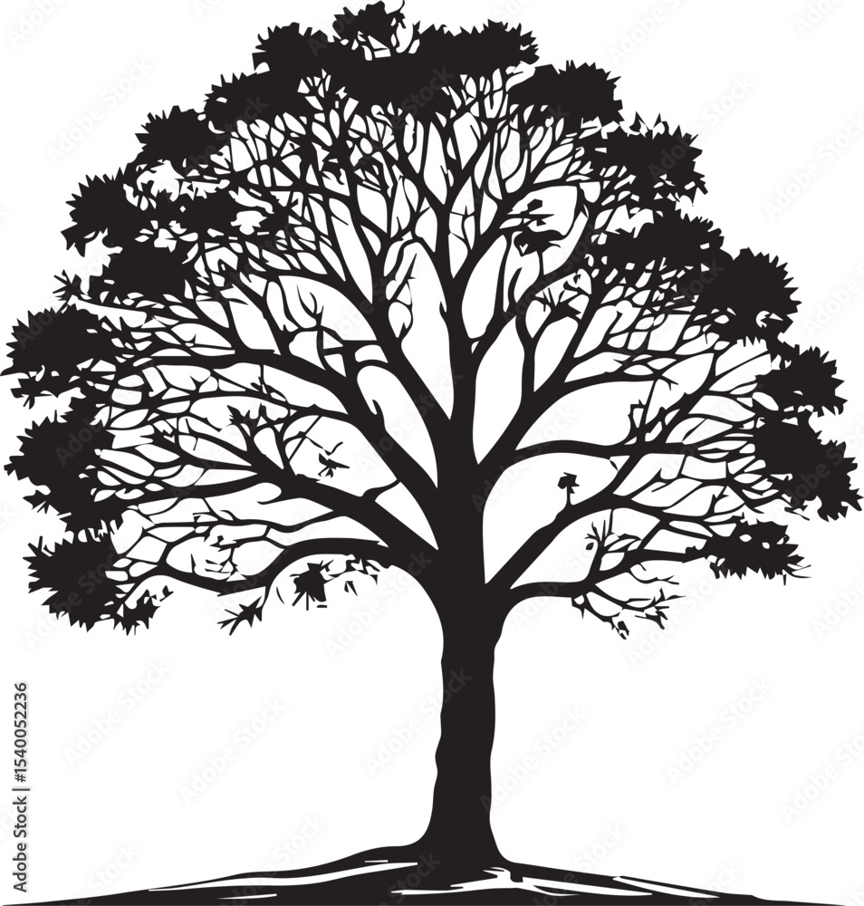 Fototapeta premium Tree silhouette Vector | Minimalist & Trendy Tree Silhouette Design | Unique & Stylish Tree Artwork for Vector design
