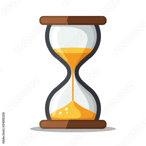 Illustration of an Hourglass with Golden Sand Flowing, Representing Time Passing and Deadlines