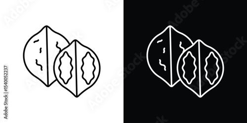 Walnut icon Design Template vector set for graphic work