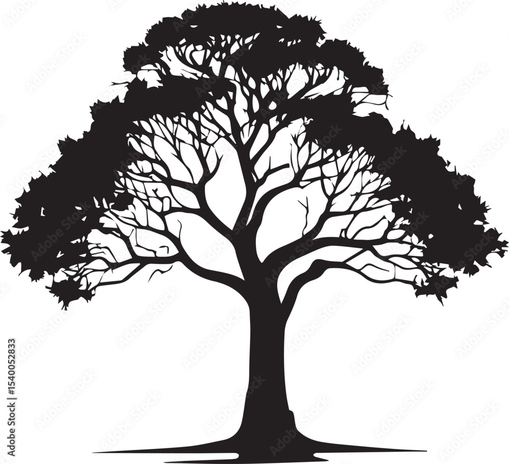 Obraz premium Tree silhouette Vector | Minimalist & Trendy Tree Silhouette Design | Unique & Stylish Tree Artwork for Vector design
