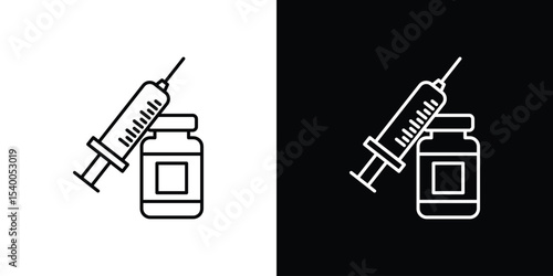 Vaccine vial icon Design Template vector set for graphic work