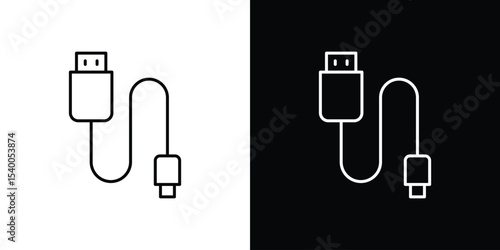 USB cable icon Design Template vector set for graphic work