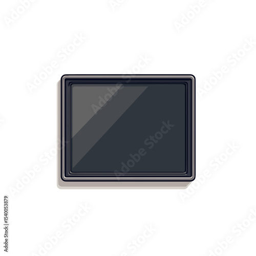 Sleek Modern Black Framed Screen Display Illustration for Technology and Design Projects