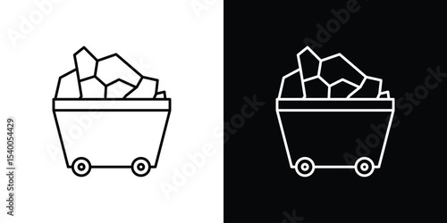 Trolley with coal icon Design Template vector set for graphic work
