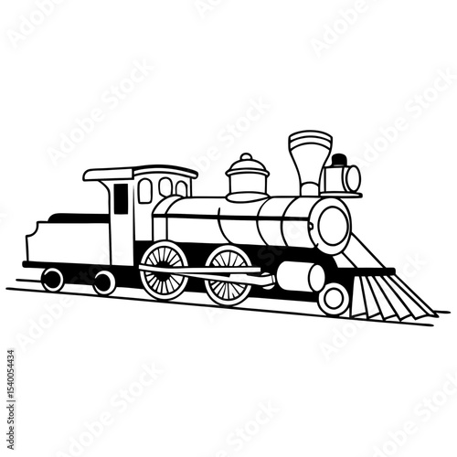 Steam Train Vector Illustration Classic Locomotive Design